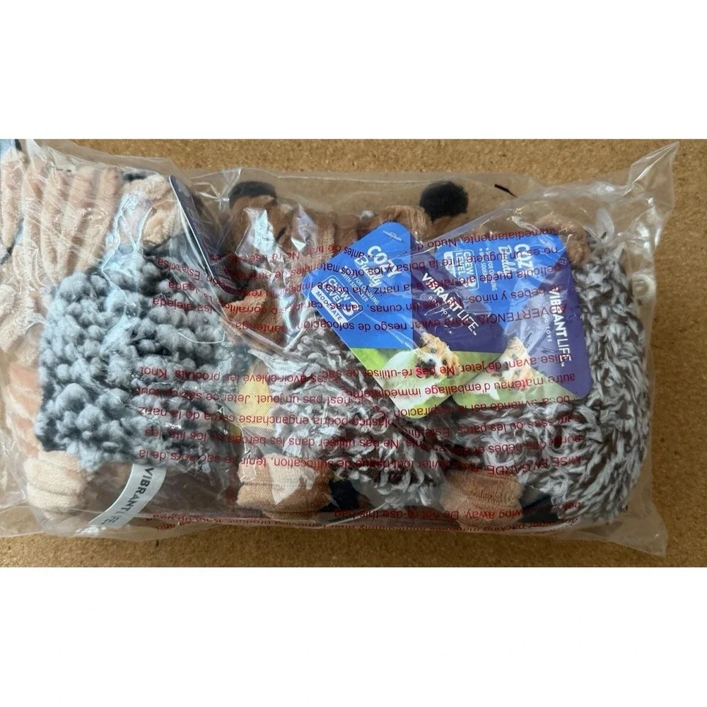 Cozy Buddy‎ Hedgehog Plush Dog Toy 3 Pack Grunt Squeaker Chew Level 3 NWT
